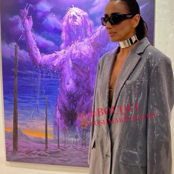 BLOGGERS FAV ZARA OVERSIZED SEQUIN BLAZER - Picture 4 of 8